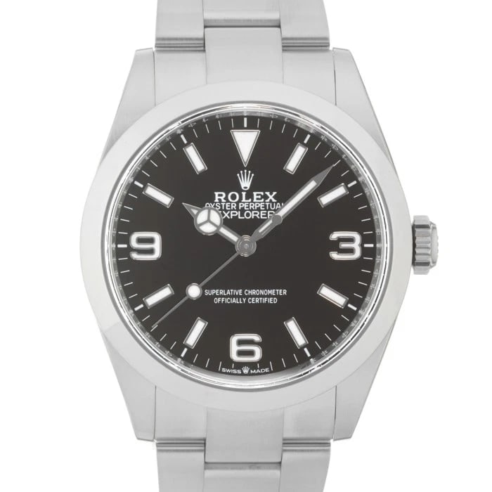 ROLEX EXPLORER WATCH: ROLEX Explorer Watch Brand: ROLEX Type: Wristwatch Material: Case Material Stainless Steel, Band Material Stainless Steel Color: Case Color Silver, Dial Color Black, Band color Silver Size: Case Size 