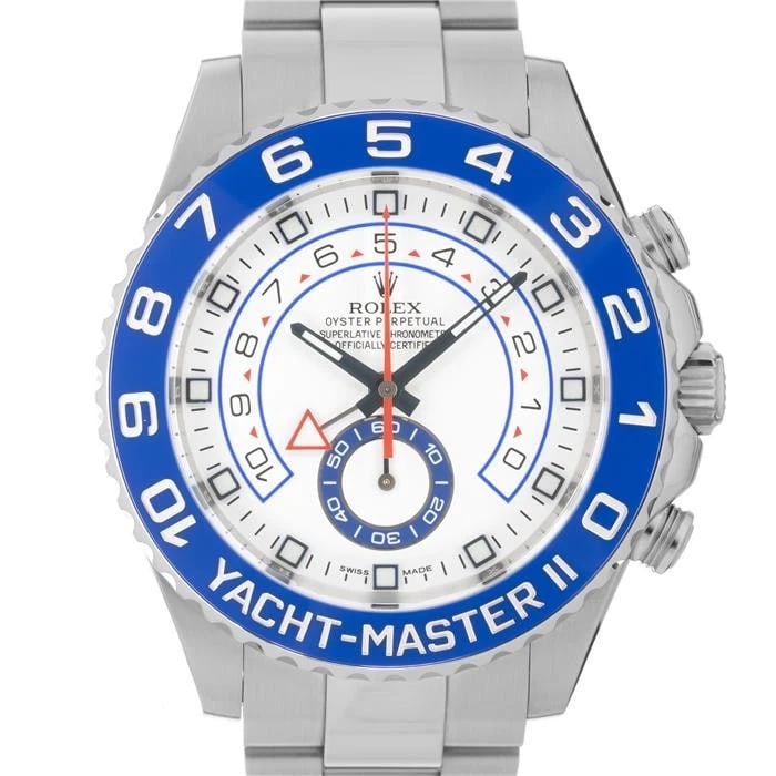 ROLEX YACHT MASTER WATCH: ROLEX Yacht Master Watch Brand: ROLEX Type: Wristwatch Material: Case Material Stainless Steel, Band Material Stainless Steel Color: Case Color Silver, Dial Color White, Band color Silver Size: Case