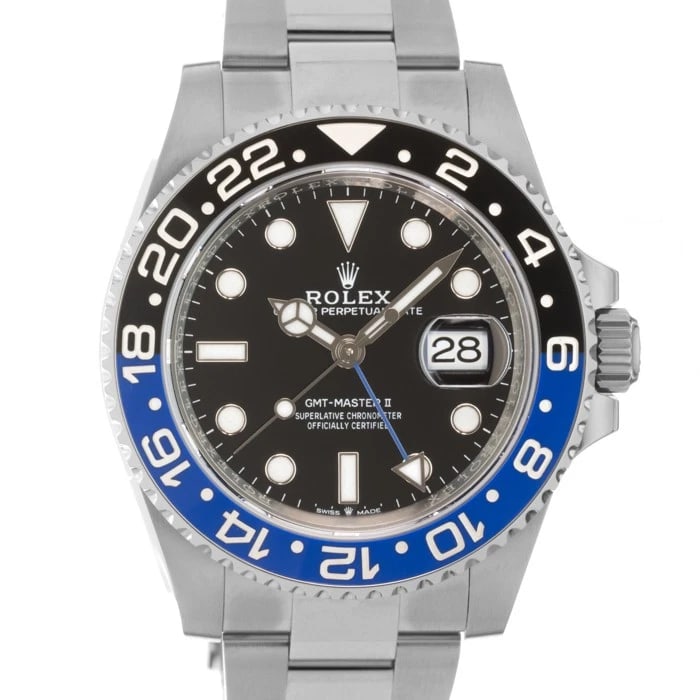 ROLEX GMT MASTER OYSTER WATCH: ROLEX GMT Master Oyster Watch Brand: ROLEX Type: Wristwatch Material: Case Material Stainless Steel, Band Material Stainless Steel Color: Case Color Silver, Dial Color Black, Band color Silver Size: C