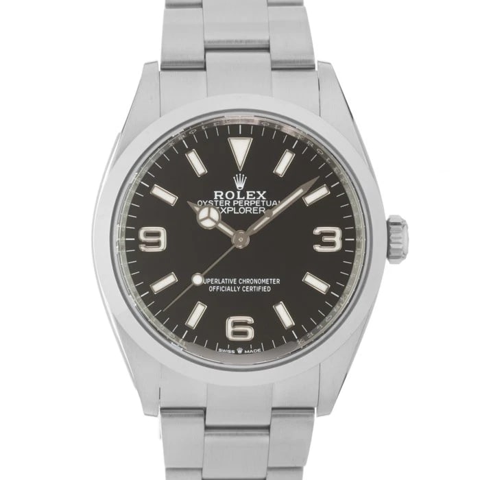 ROLEX EXPLORER WATCH: ROLEX Explorer Watch Brand: Rolex Type: Wristwatch Material: Case Material Stainless Steel, Band Material Stainless Steel Color: Case Color Silver, Dial Color Black, Band color Silver Size: Case Size