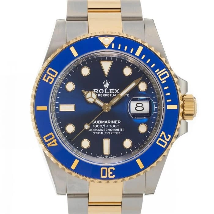 ROLEX SUBMARINER DATE WATCH: ROLEX Submariner Date Watch Brand: ROLEX Type: Wristwatch Material: Case Material Stainless Steel, Yellow Gold, Band Material Stainless Steel, Yellow Gold Color: Case Color Silver, Gold, Dial Color Bl