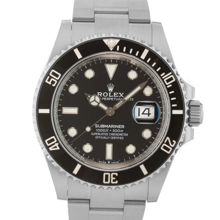 ROLEX SUBMARINER DATE WATCH: ROLEX Submariner Date Watch Brand: ROLEX Type: Wristwatch Material: Case Material Stainless Steel, Band Material Stainless Steel Color: Case Color Silver, Dial Color Black, Band color Silver Size: Cas