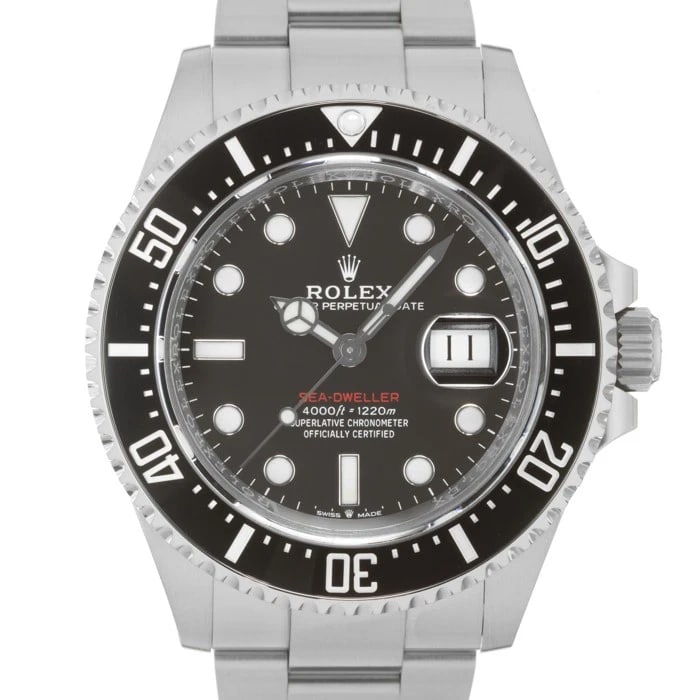ROLEX SEA DWELLER WATCH: ROLEX Sea Dweller Watch Brand: ROLEX Type: Wristwatch Material: Case Material Stainless Steel, Band Material Stainless Steel Color: Case Color Silver, Dial Color Black, Band color Silver Size: Case Si