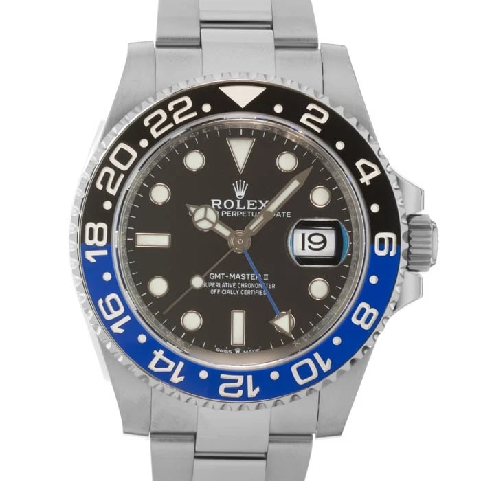 ROLEX GMT MASTER OYSTER WATCH: ROLEX GMT Master Oyster Watch Brand: ROLEX Type: Wristwatch Material: Case Material Stainless Steel, Band Material Stainless Steel Color: Case Color Silver, Dial Color Black, Band color Silver Size: C