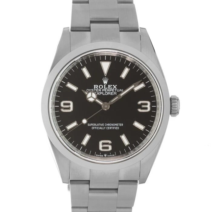 ROLEX EXPLORER WATCH: ROLEX Explorer Watch Brand: ROLEX Type: Wristwatch Material: Case Material Stainless Steel, Band Material Stainless Steel Color: Case Color Silver, Dial Color Black, Band color Silver Size: Case Size 