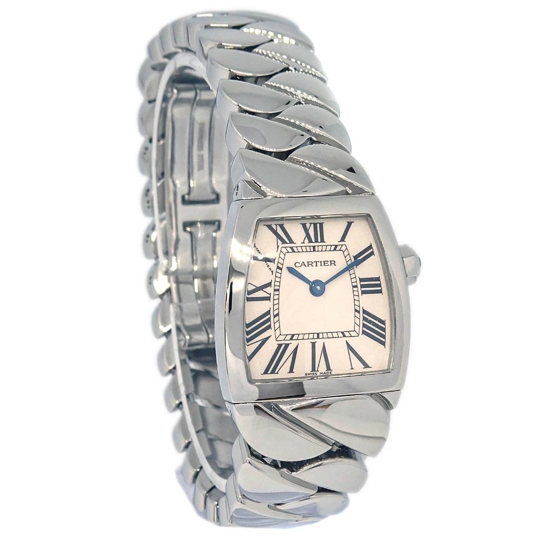 CARTIER LA DONA QUARTZ WATCH SS WATCH: Cartier La Dona Quartz Watch SS Watch Brand: Cartier Type: Wristwatch Material: Case Material Stainless Steel, Band Material Stainless Steel Color: Case Color Silver, Dial Color White, Band color Silv