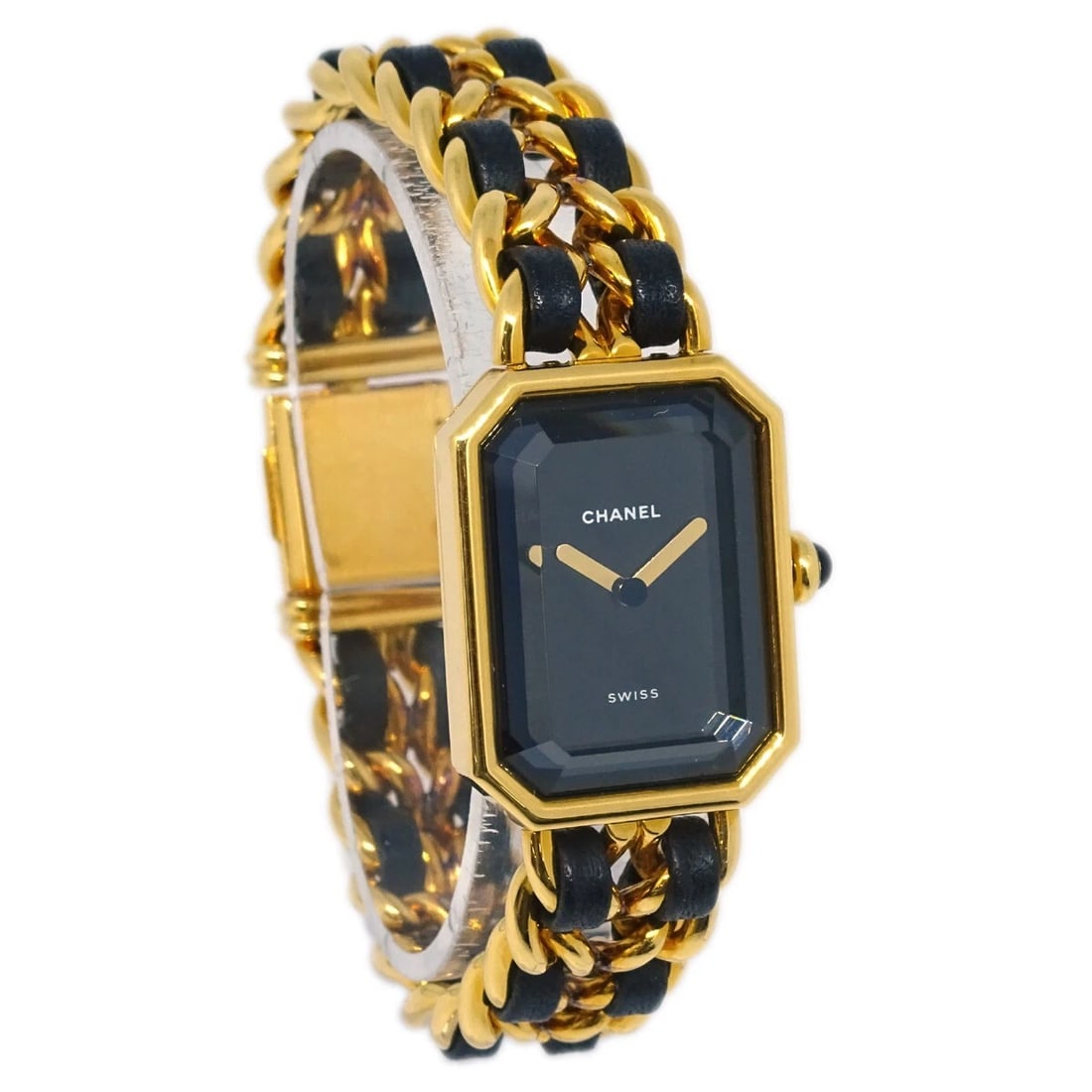 CHANEL PREMIERE QUARTZ WATCH GOLD WATCH: Chanel Premiere Quartz Watch Gold Watch Brand: CHANEL Type: Wristwatch Material: Case Material Gold Plated, Band Material Gold Plated, Leather Color: Case Color Black, Gold, Dial Color Black, Gold, Ba