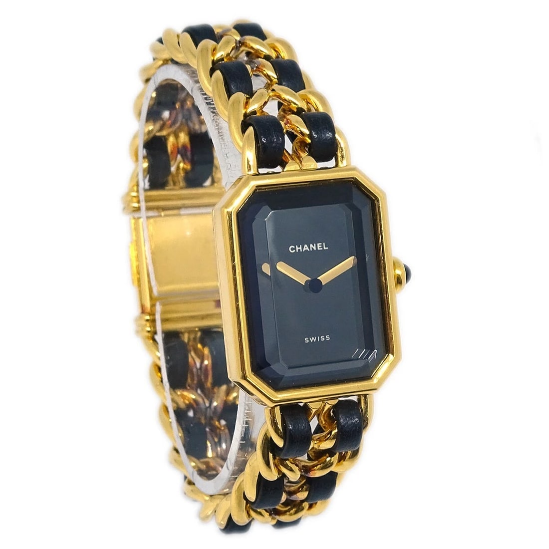 CHANEL PREMIERE QUARTZ WATCH GOLD WATCH: Chanel Premiere Quartz Watch Gold Watch Brand: CHANEL Type: Wristwatch Material: Case Material Gold Plated, Band Material Gold Plated, Leather Color: Case Color Black, Gold, Dial Color Black, Gold, Ba