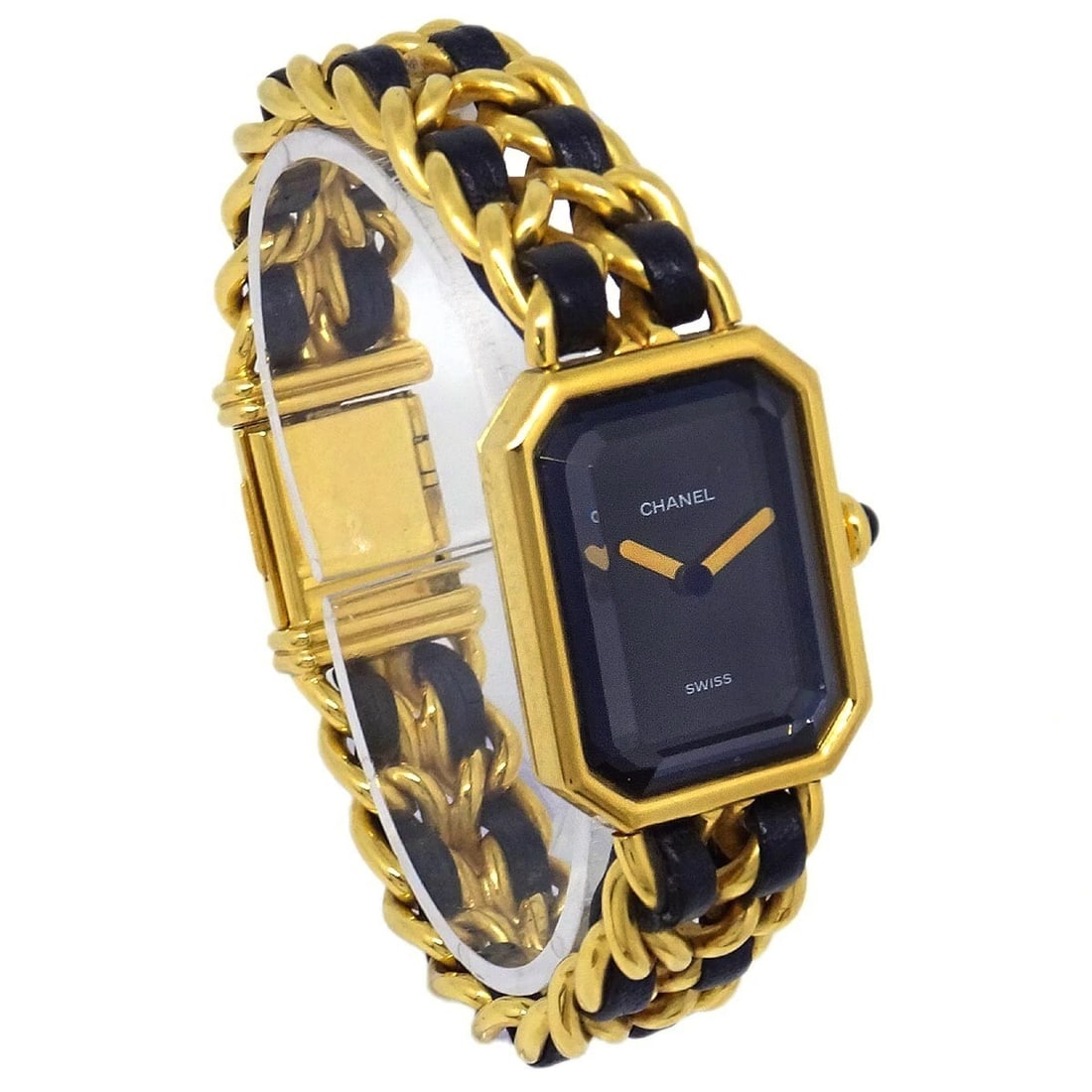 CHANEL PREMIERE QUARTZ WATCH GOLD WATCH: Chanel Premiere Quartz Watch Gold Watch Brand: CHANEL Type: Wristwatch Material: Case Material Gold Plated, Band Material Gold Plated, Leather Color: Case Color Black, Gold, Dial Color Black, Gold, Ba