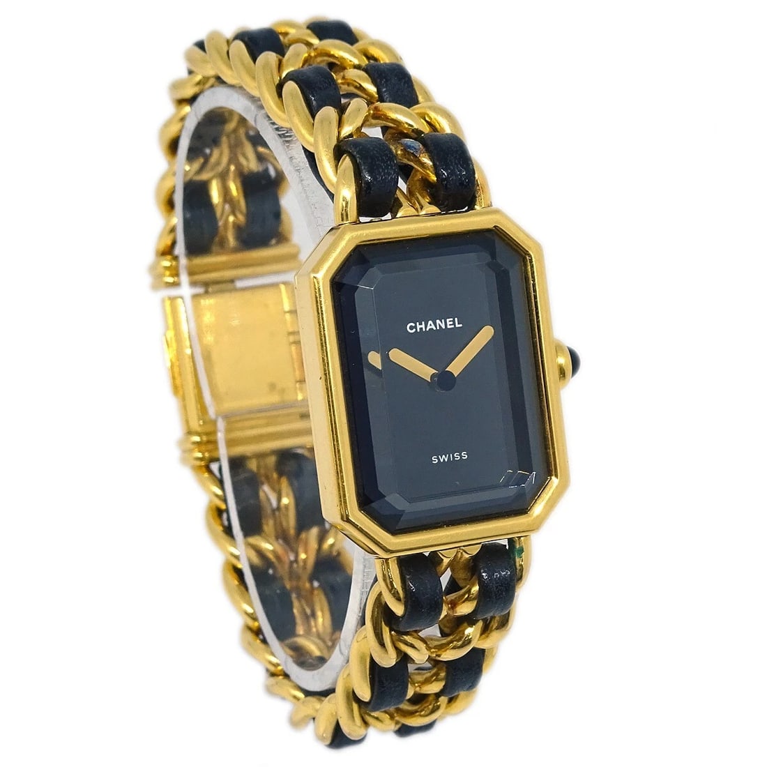 CHANEL PREMIERE QUARTZ WATCH GOLD WATCH: Chanel Premiere Quartz Watch Gold Watch Brand: CHANEL Type: Wristwatch Material: Case Material Gold Plated, Band Material Gold Plated, Leather Color: Case Color Black, Gold, Dial Color Black, Gold, Ba