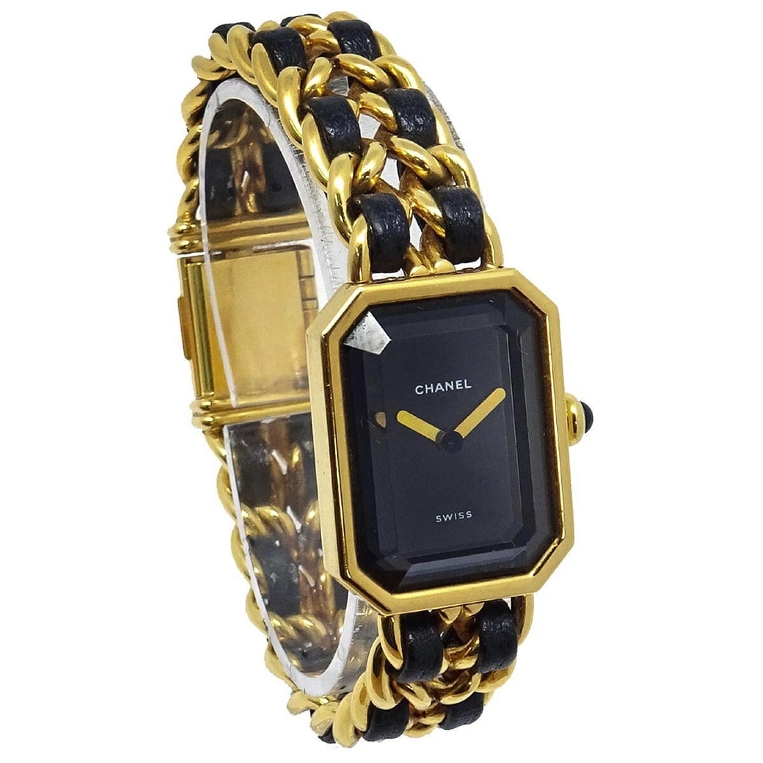 CHANEL PREMIERE QUARTZ WATCH GOLD WATCH: Chanel Premiere Quartz Watch Gold Watch Brand: CHANEL Type: Wristwatch Material: Case Material Gold Plated, Band Material Gold Plated, Leather Color: Case Color Black, Gold, Dial Color Black, Gold, Ba