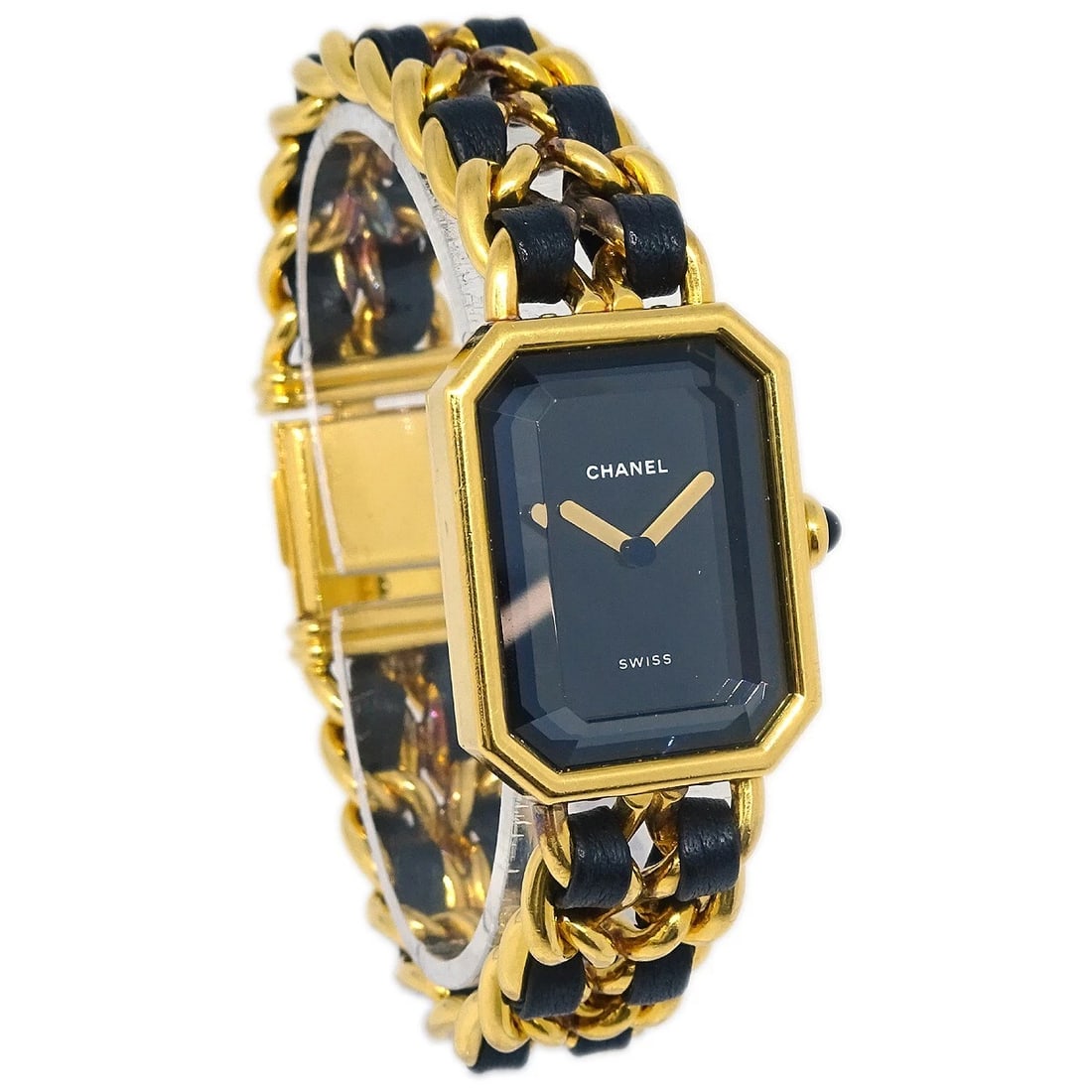 CHANEL PREMIERE QUARTZ WATCH GOLD WATCH: Chanel Premiere Quartz Watch Gold Watch Brand: CHANEL Type: Wristwatch Material: Case Material Gold Plated, Band Material Gold Plated, Leather Color: Case Color Black, Gold, Dial Color Black, Gold, Ba