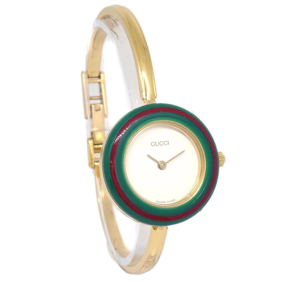 GUCCI CHAMELEON QUARTZ WATCH SS WATCH: Gucci Chameleon Quartz Watch SS Watch Brand: Gucci Type: Wristwatch Material: Case Material Stainless Steel, Band Material Stainless Steel Color: Case Color Gold, Dial Color White, Band color Gold Siz