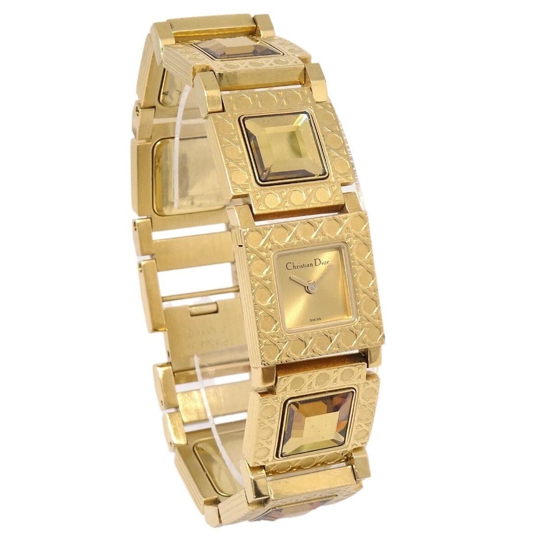 CHRISTIAN DIOR PARISIENNE QUARTZ WATCH GOLD WATCH: Christian Dior Parisienne Quartz Watch Gold Watch Brand: Dior Type: Wristwatch Material: Case Material Gold-plated, Band Material Gold-plated Color: Case Color Gold, Dial Color White, Band color Gold 