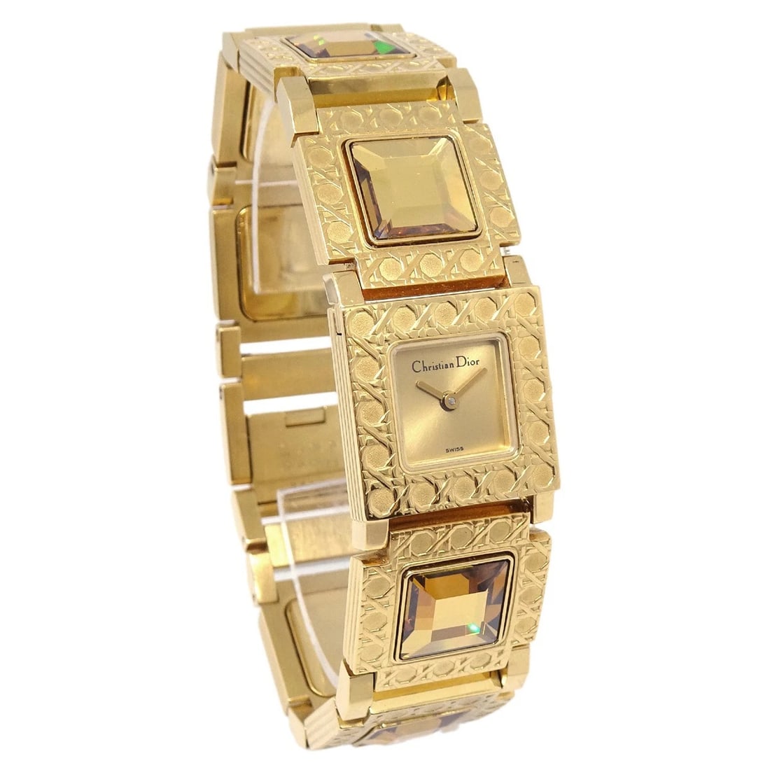 CHRISTIAN DIOR PARISIENNE QUARTZ WATCH GOLD WATCH: Christian Dior Parisienne Quartz Watch Gold Watch Brand: Dior Type: Wristwatch Material: Case Material Gold-plated, Band Material Gold-plated Color: Case Color Gold, Dial Color White, Band color Gold 