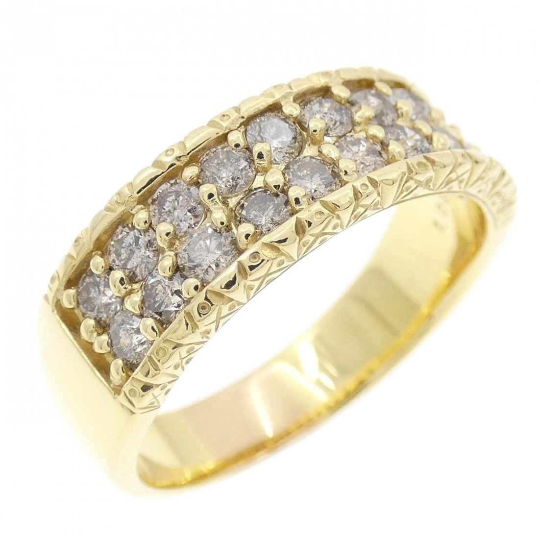 K18YG DIAMOND RING: K18YG Diamond Ring Brand: Unbranded Type: Diamond ring Material: 18K Yellow Gold, Main Stone/Creation Natural Color: Yellow Gold Size: US 10 Accessories: None Accessories Notice: When purchasing