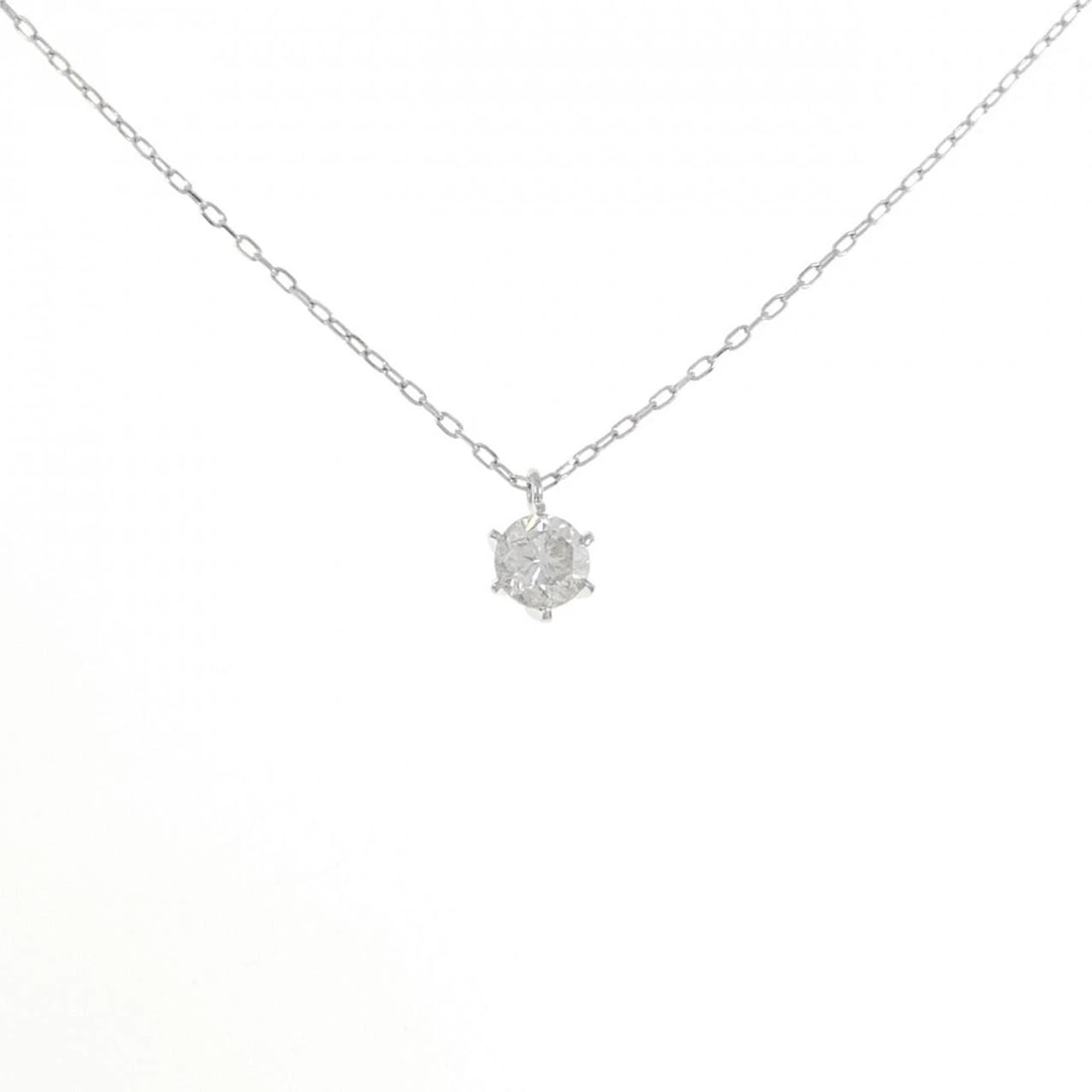 PT850 SOLITAIRE DIAMOND NECKLACE: PT850 Solitaire Diamond Necklace Brand: Unbranded Type: Diamond Necklace Material: PT850, Main Stone/Creation Natural Color: Platinum Size: Actual Size Pendant length approx. x width approx.: 6.4mmx5.