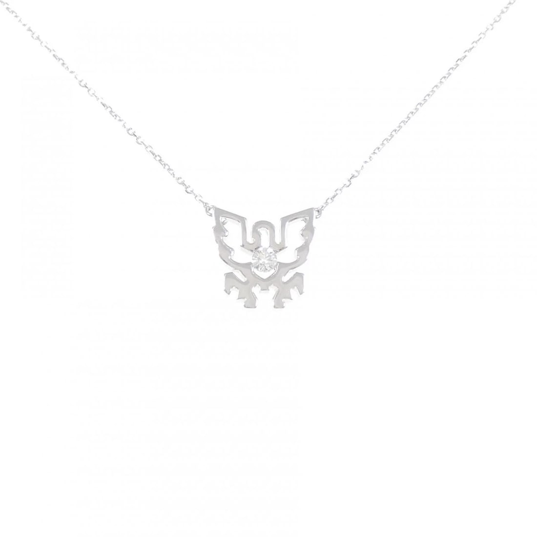 K18WG DIAMOND NECKLACE: K18WG Diamond Necklace Brand: Unbranded Type: Diamond Necklace Material: 18k White Gold, Main Stone/Creation Natural Color: White Gold Size: Actual Size Pendant length approx. x width approx.: