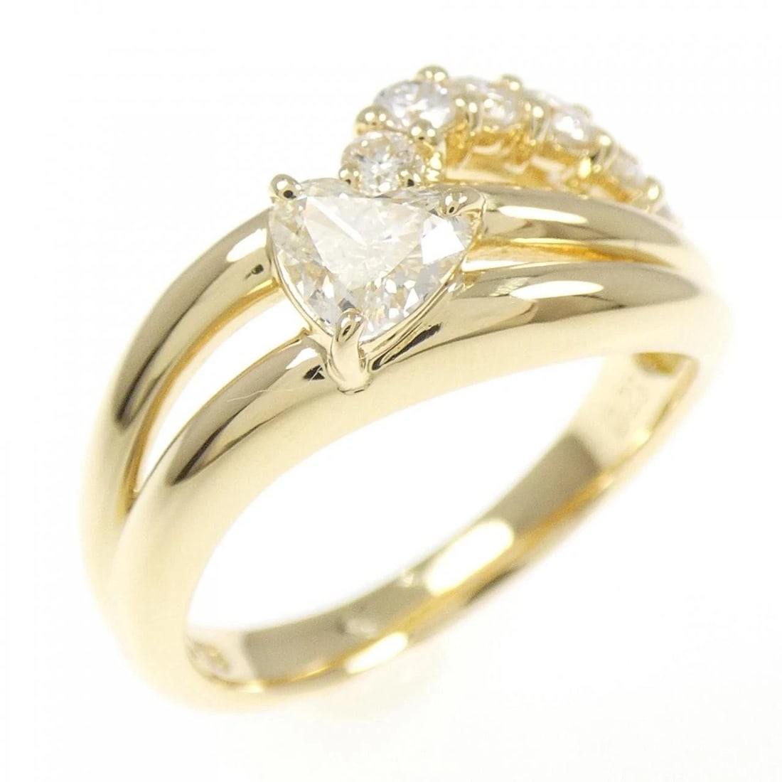K18YG DIAMOND RING: K18YG Diamond Ring Brand: Unbranded Type: Diamond ring Material: 18K Yellow Gold, Main Stone/Creation Natural Color: Yellow Gold Size: US 5.75 Accessories: None Accessories Notice: When purchasing