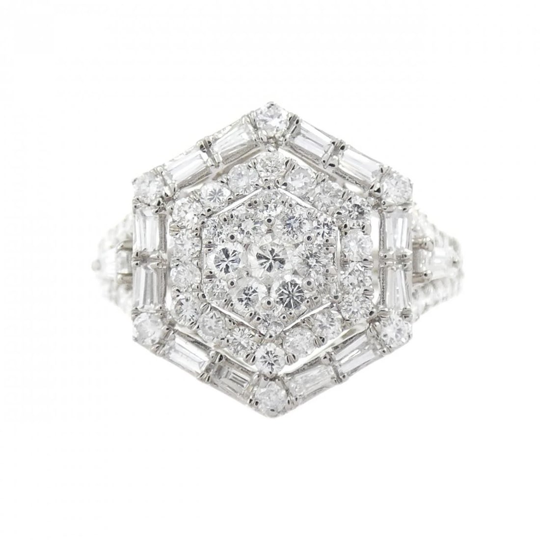 K18WG DIAMOND RING - 2