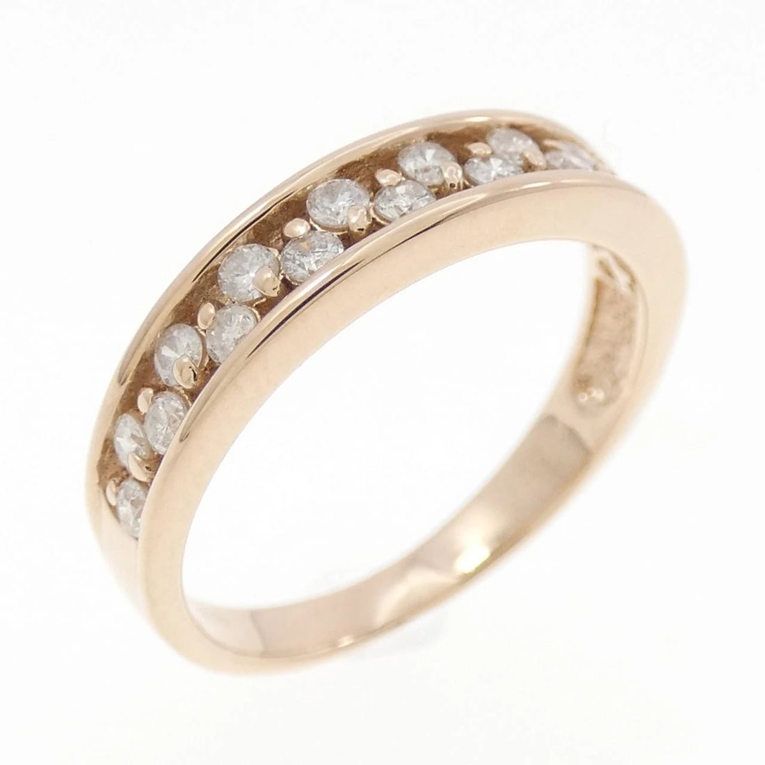 K18PG DIAMOND RING: K18PG Diamond Ring Brand: Unbranded Type: Diamond Ring Material: K18 Pink Gold, Main Stone/Creation Natural Color: Pink Gold Size: US 4 1/4 Accessories: None Accessories Notice: When purchasing