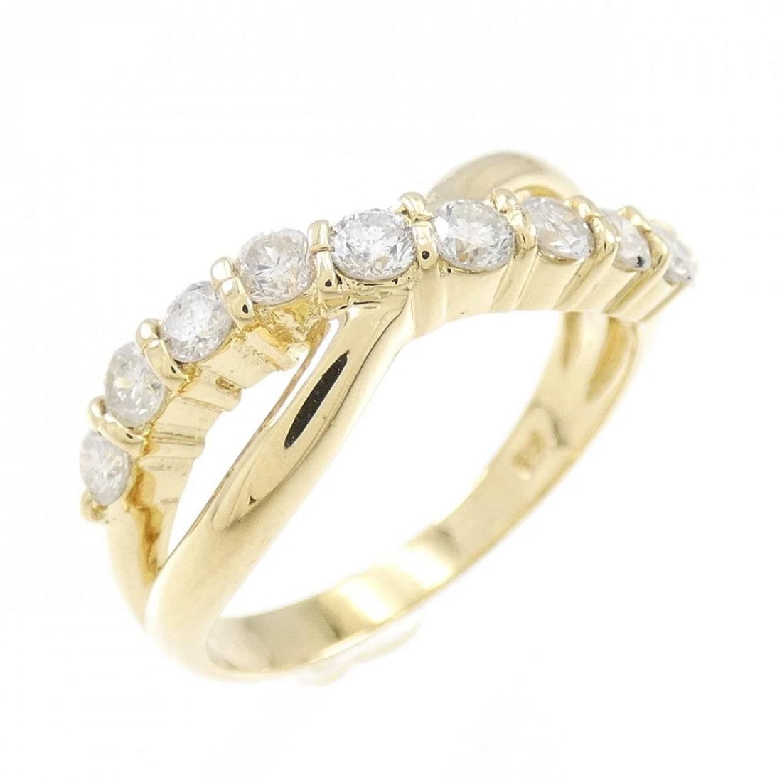 K18YG DIAMOND RING: K18YG Diamond Ring Brand: Unbranded Type: Diamond Ring Material: K18 yellow gold, Main Stone/Creation Natural Color: Yellow Gold Size: US 5 Accessories: None Accessories Notice: When purchasing