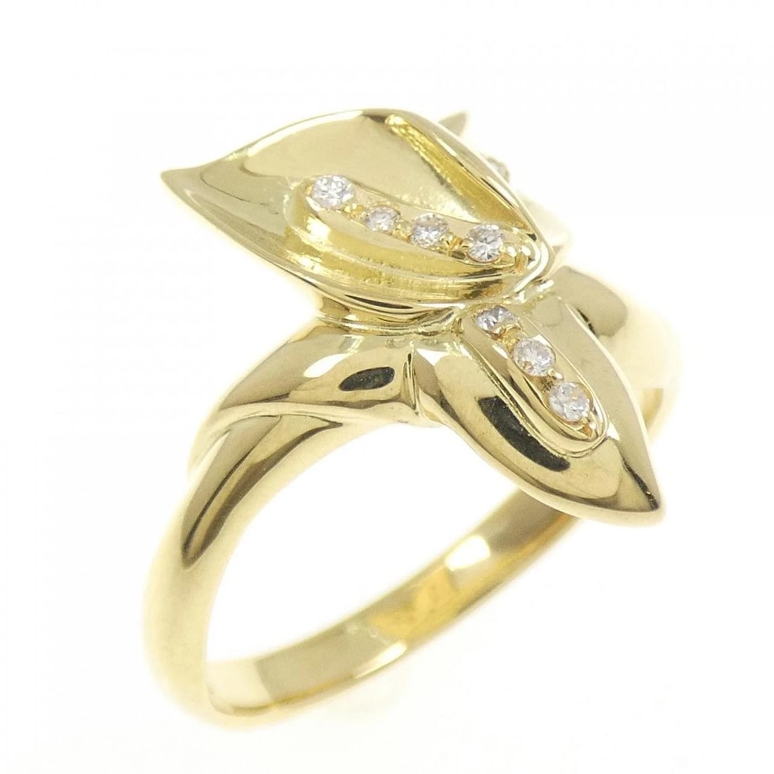 K18YG DIAMOND RING: K18YG Diamond Ring Brand: Unbranded Type: Diamond Ring Material: K18 yellow gold, Main Stone/Creation Natural Color: Yellow Gold Size: US 6 1/4 Accessories: None Accessories Notice: When purchasing