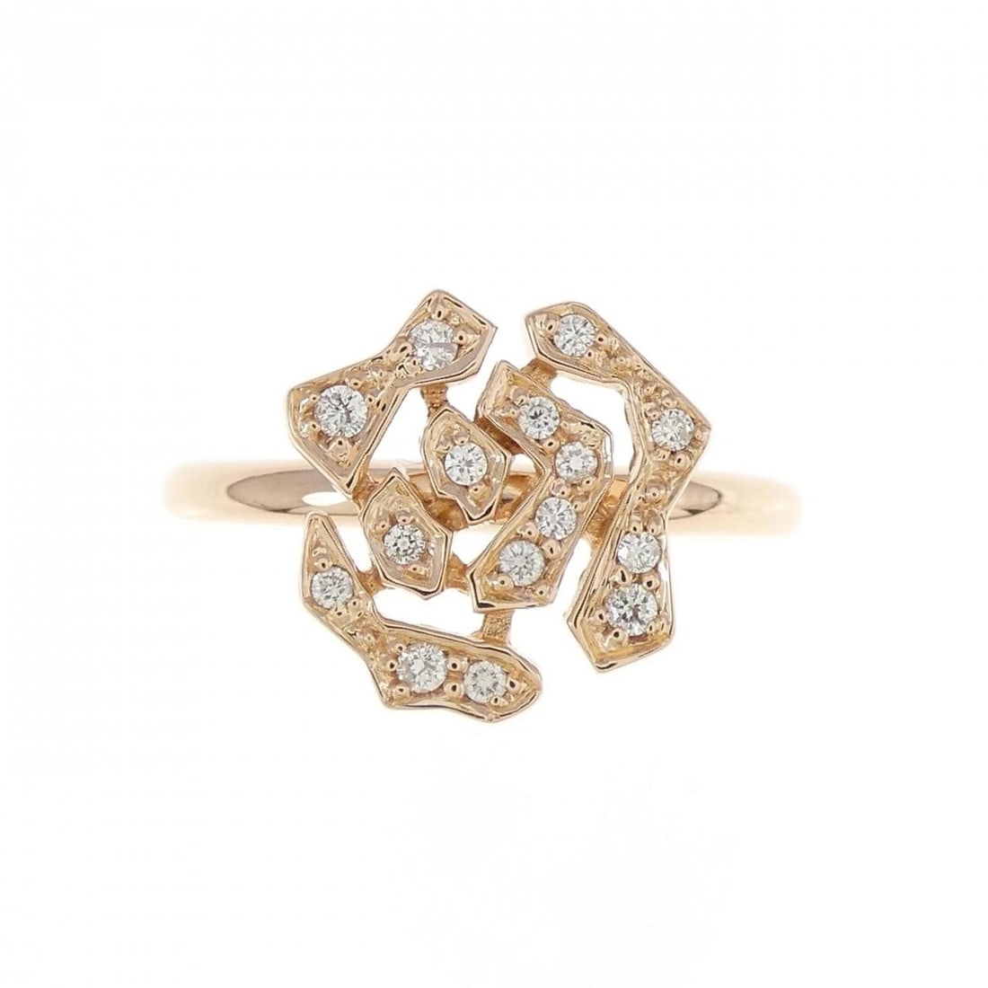 K18PG ROSE DIAMOND RING - 2