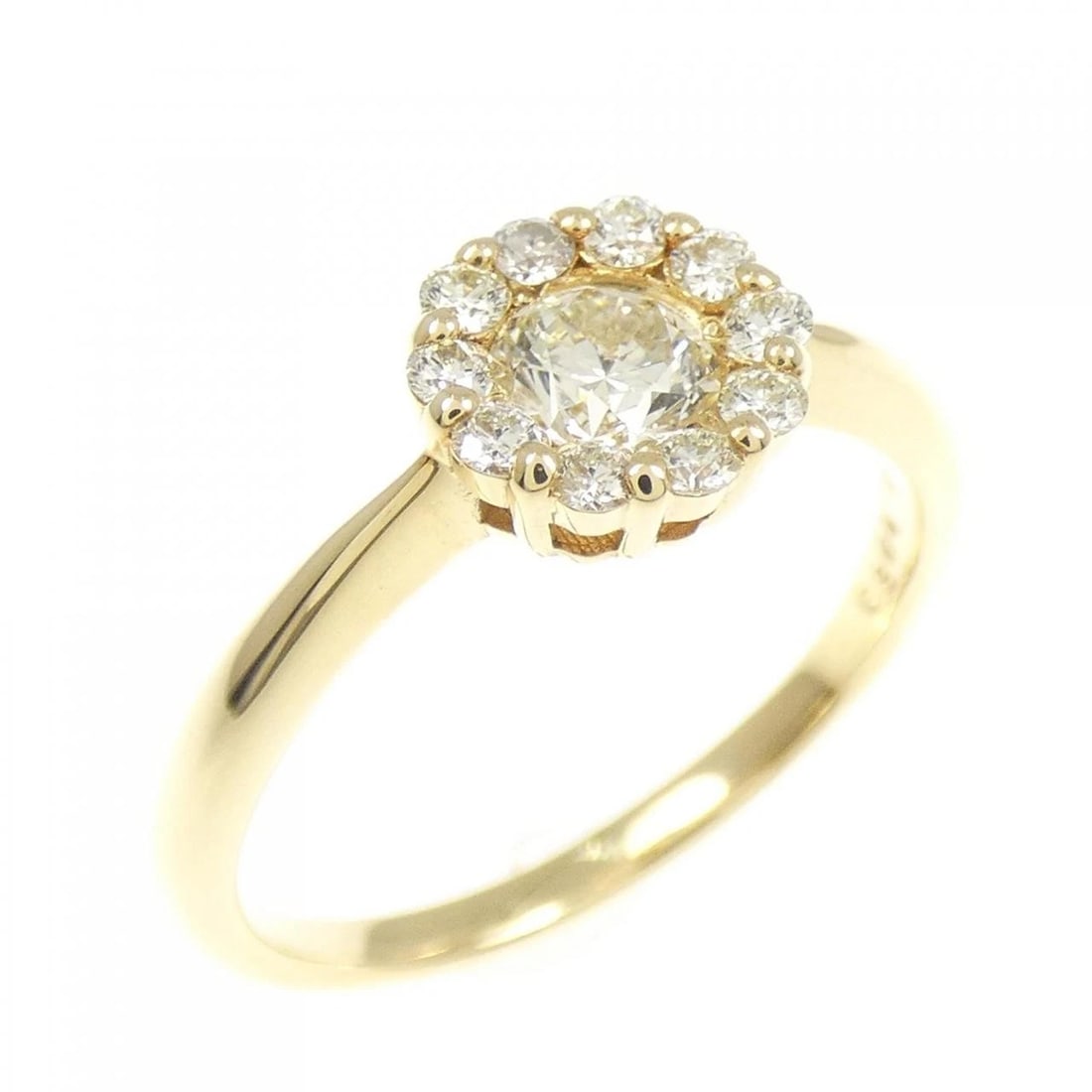 K18YG DIAMOND RING: K18YG Diamond Ring Brand: Unbranded Type: Diamond Ring Material: K18 yellow gold, Main Stone/Creation Natural Color: Yellow Gold Size: US 5 1/2 Accessories: None Accessories Notice: When purchasing