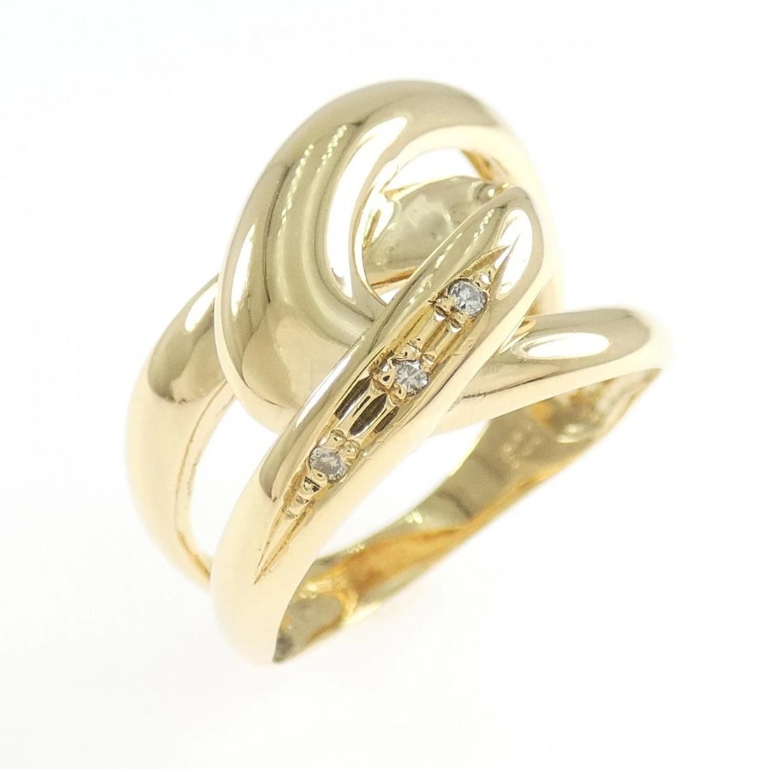 K18YG DIAMOND RING: K18YG Diamond Ring Brand: Unbranded Type: Diamond Ring Material: K18 yellow gold, Main Stone/Creation Natural Color: Yellow Gold Size: US 6 1/2 Accessories: None Accessories Notice: When purchasing