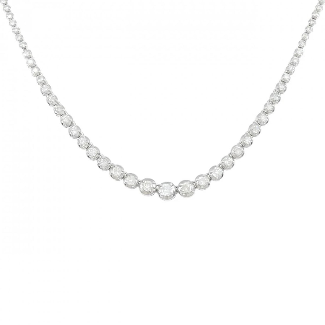 PT950 DIAMOND NECKLACE: PT950 Diamond Necklace Brand: Unbranded Type: Diamond Necklace Material: PT950, Main Stone/Creation Natural Color: Silver Size: 42cmActual Size Max width approx: 4.9mm Accessories: None Accessories