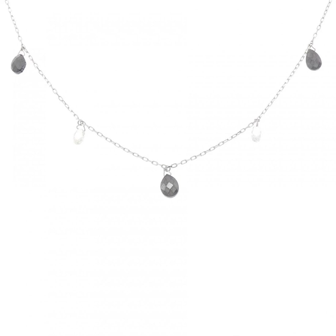 K18WG DIAMOND NECLKACA: K18WG Diamond Neclkaca Brand: Unbranded Type: Diamond Necklace Material: K18 white gold, Main Stone/Creation Natural Color: White Gold Size: 50cmActual Size Max width approx.: 9.1mm Chain maximum