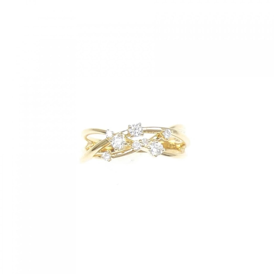 K18YG DIAMOND RING: K18YG Diamond Ring Brand: Unbranded Type: Diamond Ring Material: K18YG, Main Stone/Creation Natural Color: Yellow Gold Size: US 6 1/4 Accessories: None Accessories Notice: When purchasing pre-owned