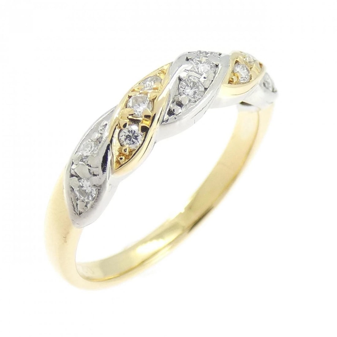 K18YG/PT900 DIAMOND RING: K18YG/PT900 Diamond Ring Brand: Unbranded Type: Diamond Ring Material: K18YG/PT900, Main Stone/Creation Natural Color: YG,Silver Size: US 6 1/4 Accessories: None Accessories Notice: When purchasing