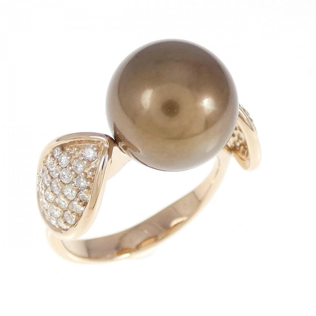 K18PG BLACK PEARL RING: K18PG Black pearl ring Brand: Unbranded Type: Black Pearl Ring Material: K18PG, Main Stone/Creation Black Pearl Secondary Stone Diamond Color: Pink gold Size: US 6 3/4 Accessories: None Accessories