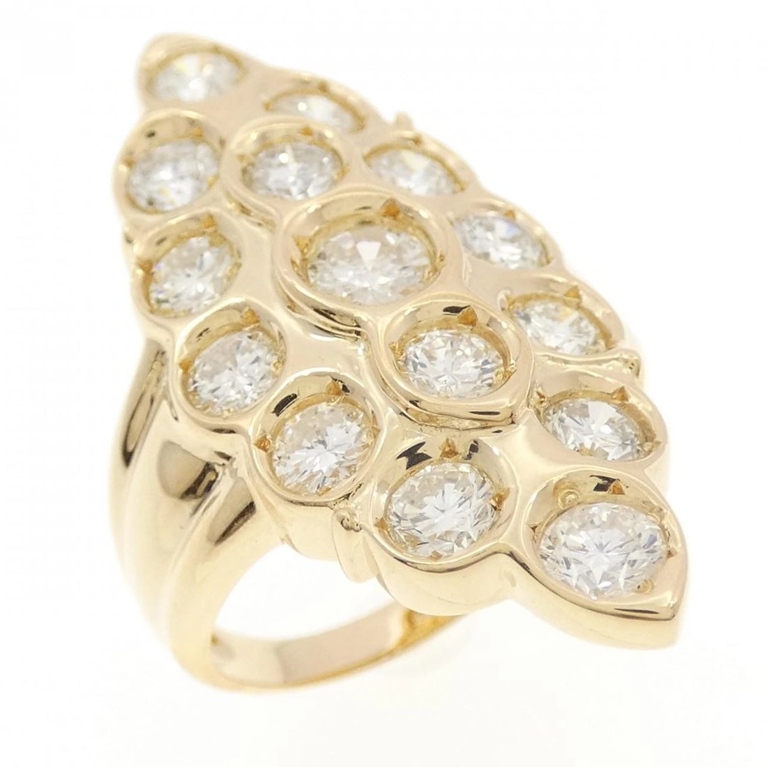 K18YG DIAMOND RING: K18YG Diamond Ring Brand: Unbranded Type: Diamond Ring Material: K18YG, Main Stone/Creation Natural Color: Yellow gold Size: US 6 1/4 Accessories: None Accessories Notice: When purchasing