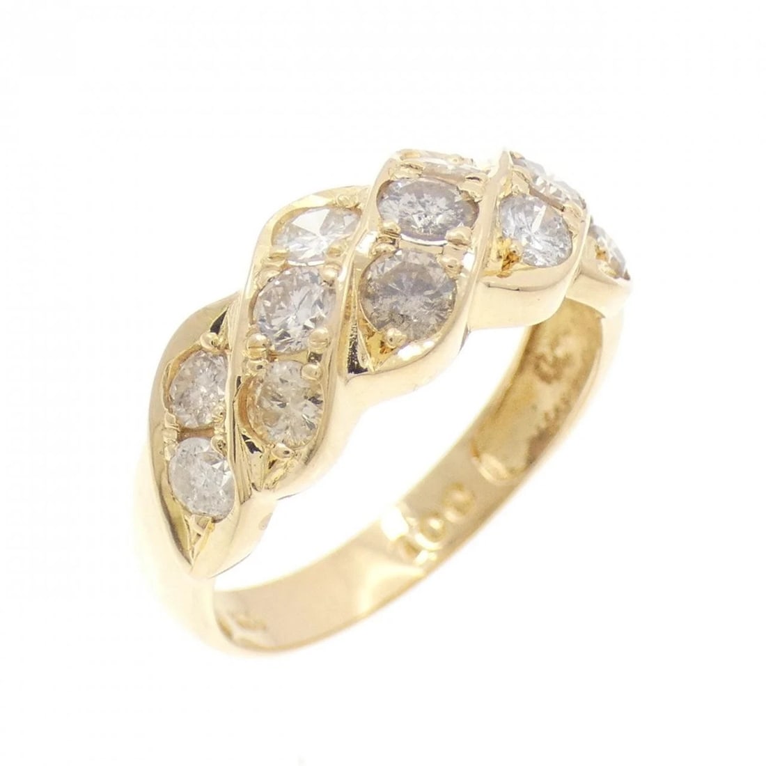K18YG DIAMOND RING: K18YG Diamond Ring Brand: Unbranded Type: Diamond Ring Material: K18YG, Main Stone/Creation Natural Color: Yellow gold Size: US 6 1/4 Accessories: None Accessories Notice: When purchasing pre-owned
