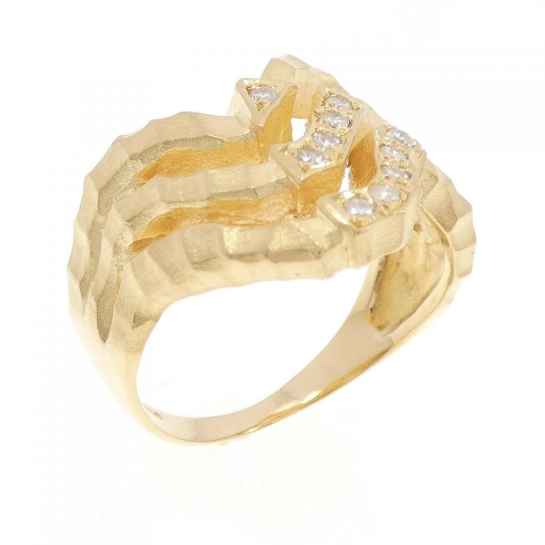 K18YG DIAMOND RING: K18YG Diamond Ring Brand: Unbranded Type: Diamond Ring Material: K18YG, Main Stone/Creation Natural Color: Yellow gold Size: US 6 3/4 Accessories: None Accessories Notice: When purchasing pre-owned