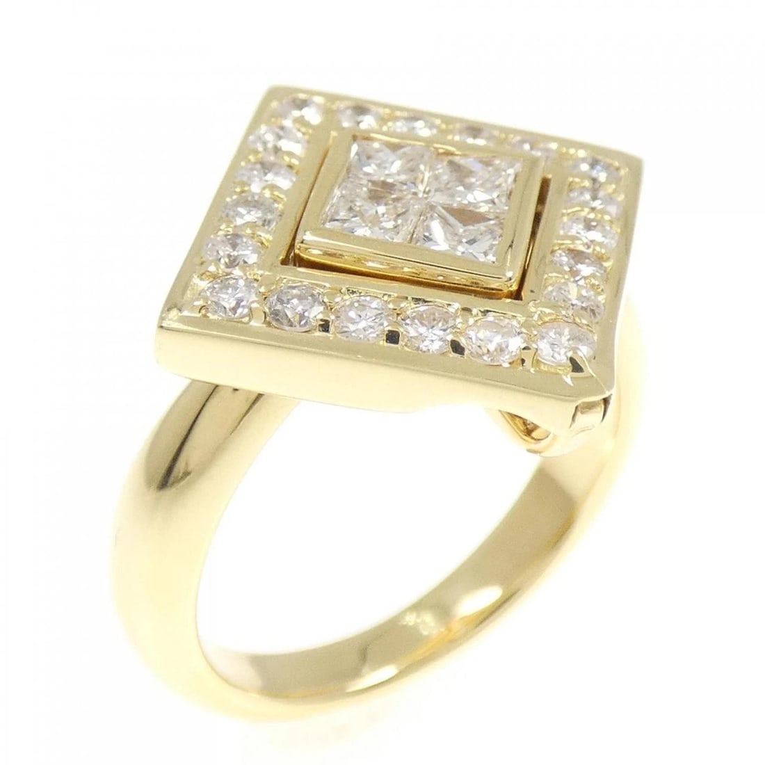 K18YG DIAMOND RING: K18YG Diamond Ring Brand: Unbranded Type: Diamond Ring Material: K18YG, Main Stone/Creation Natural Color: Yellow gold Size: US 5 3/4 Accessories: None Accessories Notice: When purchasing