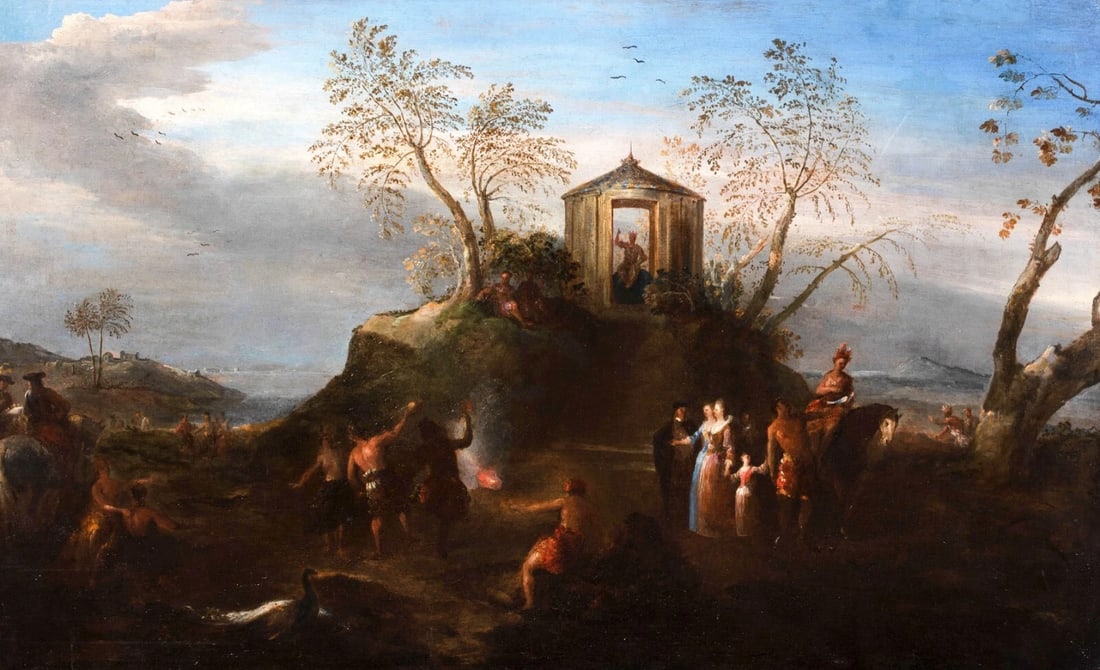 ARRIVAL TO THE NEW WORLD OIL PAINTING (1 of 8)