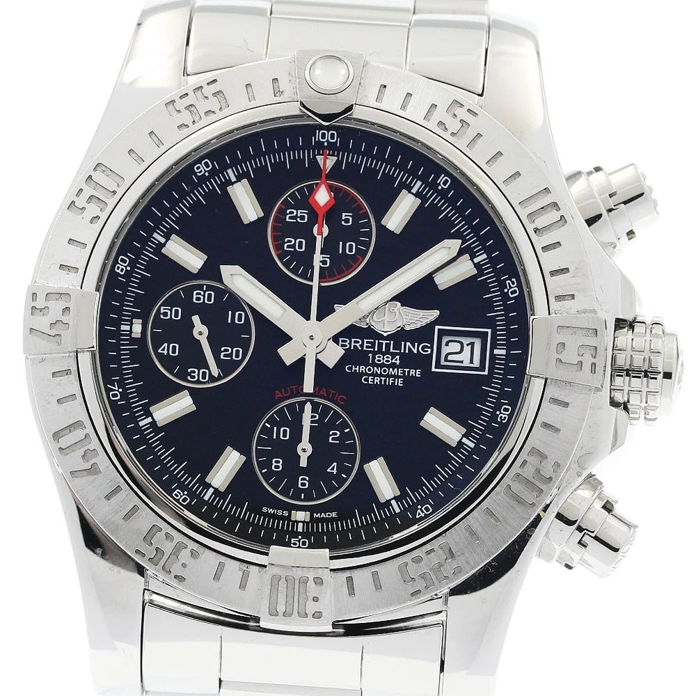 BREITLING AVENGER DATE BLACK AUTOMATIC WATCH (1 of 5)