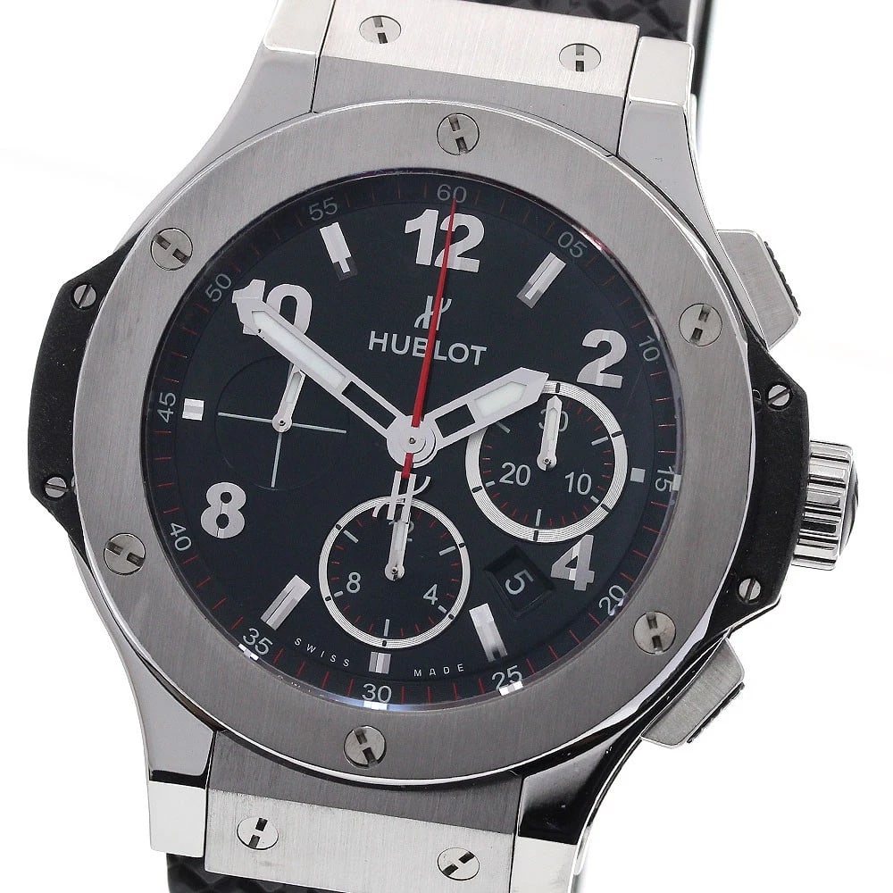 HUBLOT BIG BANG CHRONOGRAPH AUTOMATIC WATCH: HUBLOT big Bang Chronograph Automatic Watch Brand: HUBLOT Type: Wristwatch Material: Band Material rubber, Case Material Stainless Steel / rubber Color: Band Color black, Dial Color black, Case Color