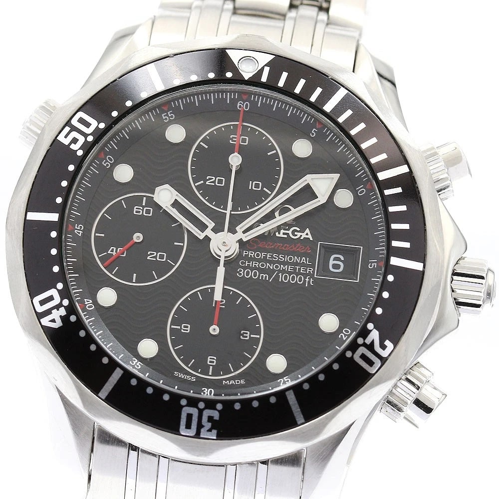 OMEGA SEAMASTER AUTOMATIC WATCH: OMEGA Seamaster Automatic Watch Brand: OMEGA Type: Wristwatch Material: Band Material Stainless Steel, Case Material Stainless Steel / Stainless Steel Color: Band Color Silver, Dial Color black, Case