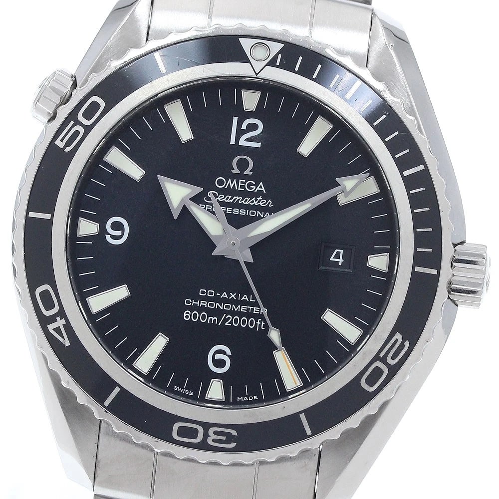 OMEGA SEAMASTER PLANET OCEAN BLACK AUTOMATIC WATCH: OMEGA Seamaster Planet Ocean black Automatic Watch Brand: OMEGA Type: Wristwatch Material: Band Material Stainless Steel, Case Material Stainless Steel / Stainless Steel Color: Band Color Silver,