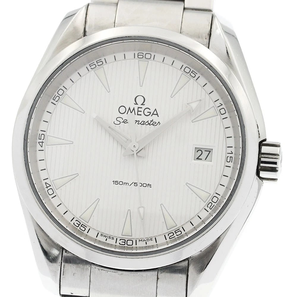 OMEGA SEAMASTER AQUA TERRA DATE QUARTZ WATCH: OMEGA Seamaster Aqua Terra Date Quartz Watch Brand: OMEGA Type: Wristwatch Material: Band Material Stainless Steel, Case Material Stainless Steel / Stainless Steel Color: Band Color Silver, Dial Color