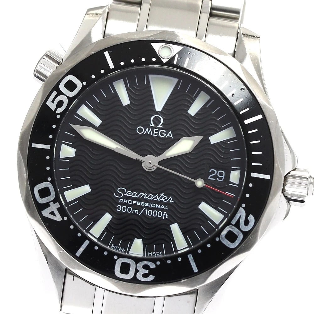 OMEGA SEAMASTER PROFESSIONAL BLACK DIAL QUARTZ BOY'S WATCH: OMEGA Seamaster Professional black Dial Quartz Boy's Watch Brand: OMEGA Type: Wristwatch Material: Band Material Stainless Steel, Case Material Stainless Steel / Stainless Steel Color: Band Color Silv