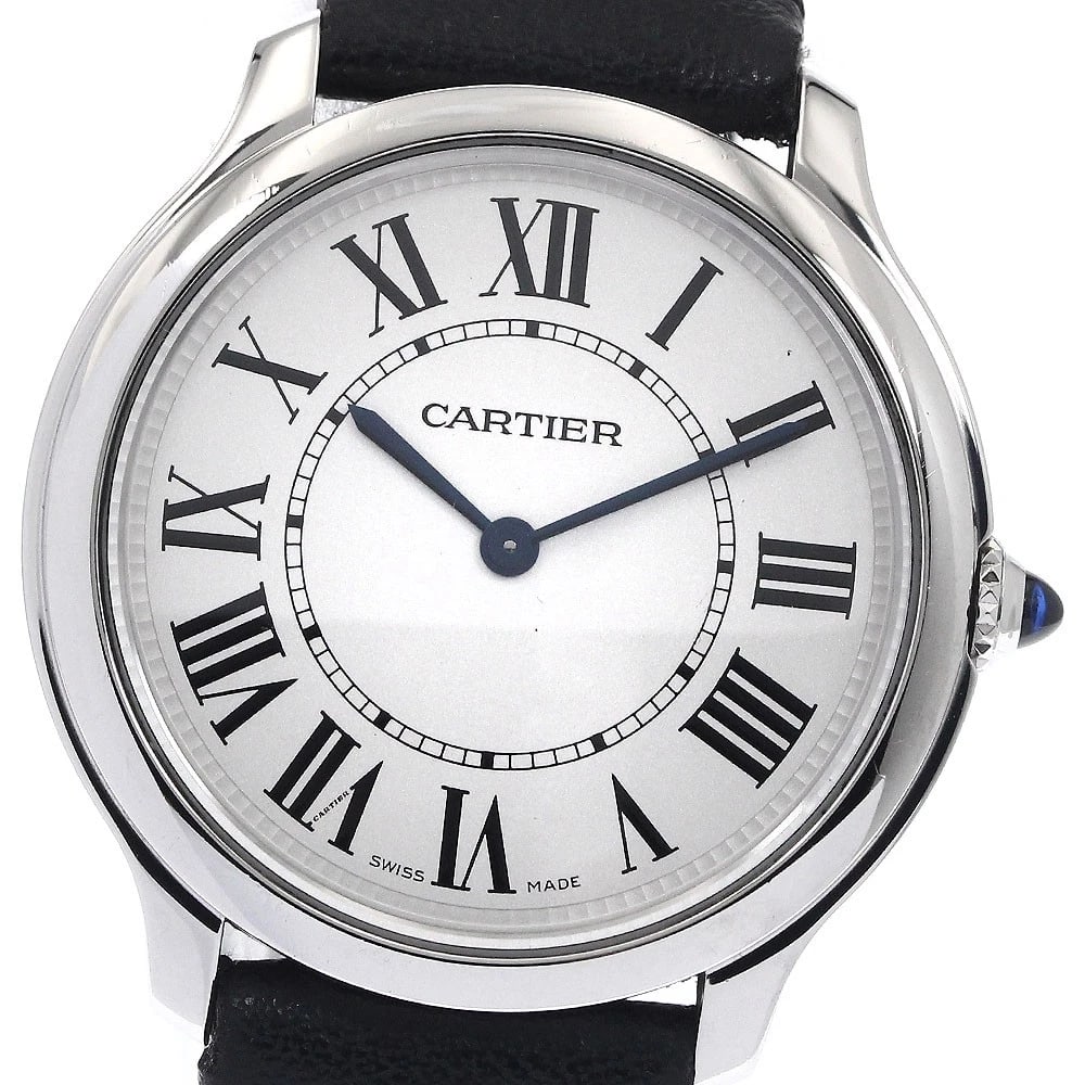 CARTIER RONDEMAST DE SILVER DIAL QUARTZ BOY'S WATCH: CARTIER Rondemast de Silver Dial Quartz Boy's Watch Brand: CARTIER Type: Wristwatch Material: Band Material leather, Case Material Stainless Steel / leather Color: Band Color black, Dial Color Silver,