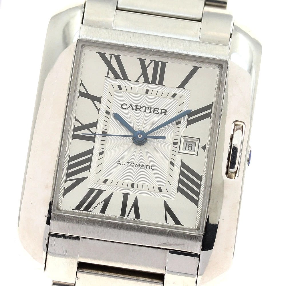 CARTIER TANK DATE SILVER AUTOMATIC WATCH: CARTIER Tank Date Silver Automatic Watch Brand: CARTIER Type: Wristwatch Material: Band Material Stainless Steel, Case Material Stainless Steel / Stainless Steel Color: Band Color Silver, Dial Color