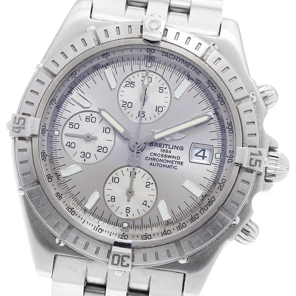 BREITLING CROSSWIND CHRONOGRAPH SILVER AUTOMATIC WATCH (1 of 2)