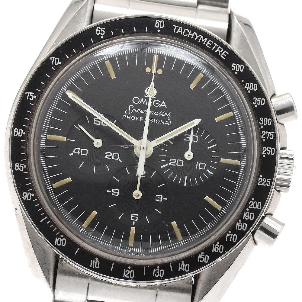 OMEGA SPEEDMASTER PROFESSIONAL MOON WATCH: OMEGA Speedmaster Professional Moon Watch Brand: OMEGA Type: Wristwatch Material: Band Material Stainless Steel, Case Material stainless Steel /stainless steel Color: Band Color Silver, Dial Color bla